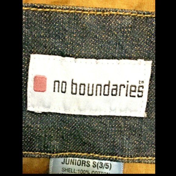 No Boundaries Jacket Moto Blue Jean Denim Jrs Sz Small 3 / 5 VG - Picture 4 of 8